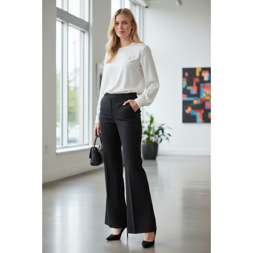 Classiques Entier Atelier Black Flare Leg Trousers Pants‎ Sz 10 W29-31x31 Tall